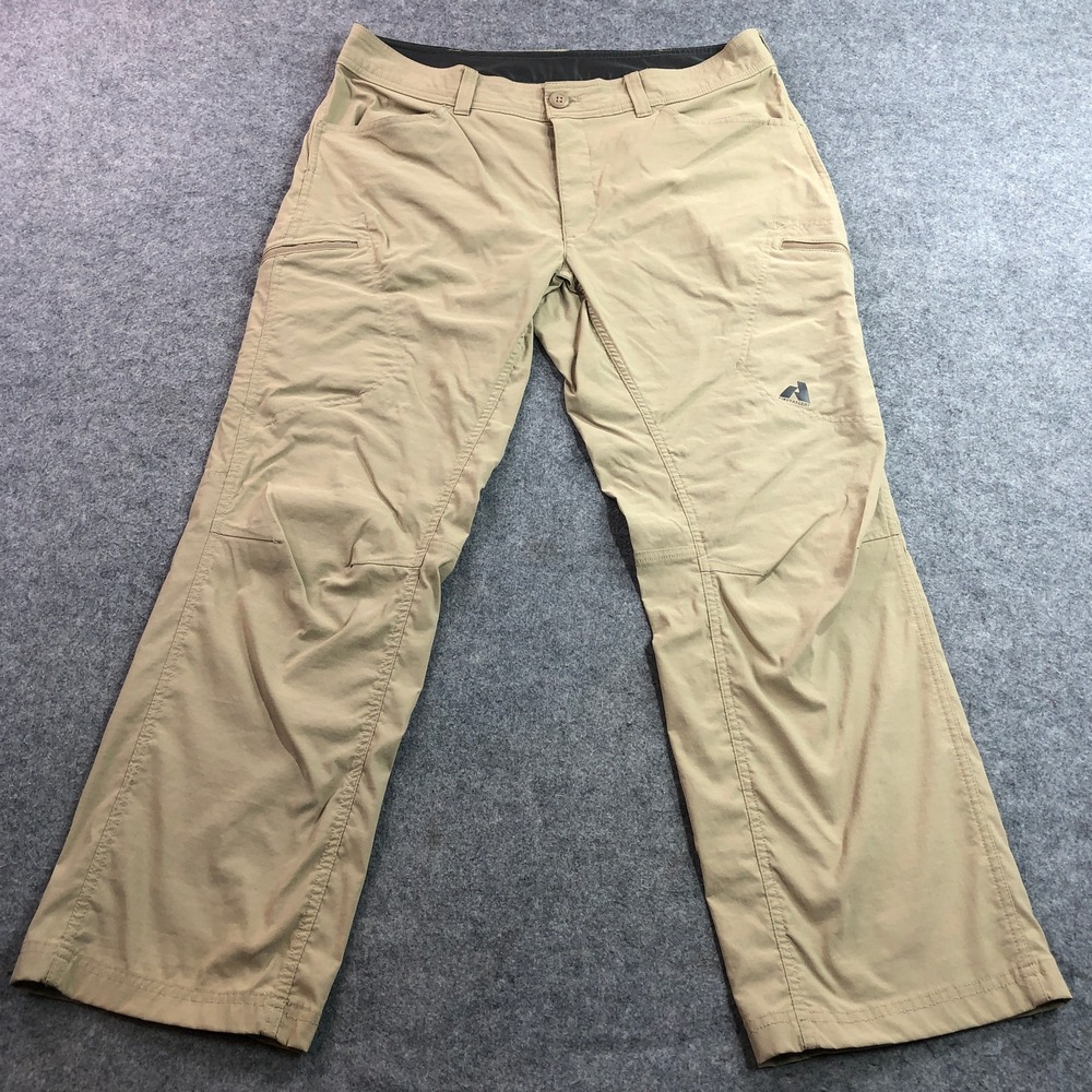 Eddie Bauer Mens First Ascent Hiking Pants 36x30 Khaki Stretch Cargo Technical